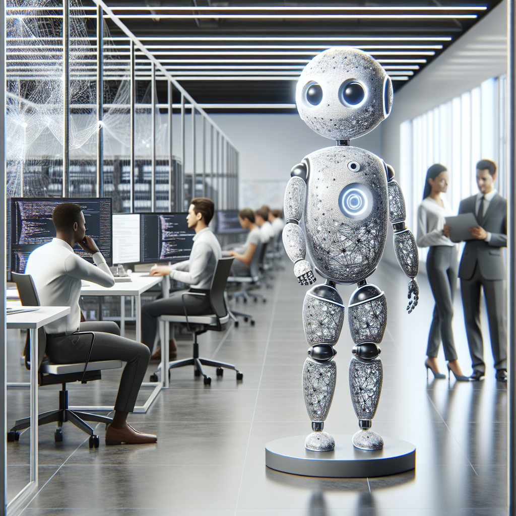 Representação do Gemini 3 atuando como agente autônomo, codificando e planejando tarefas de forma independente, integrando-se ao ecossistema Google, em um ambiente de desenvolvimento tecnológico.